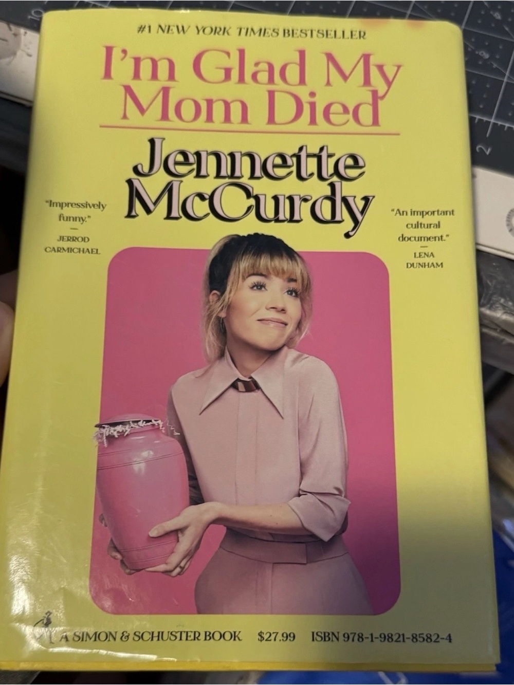 I'm Glad My Mom Died Hardcover - Jennette McCurdy - Yellow & Pink